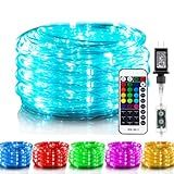 Minetom Color Changing Rope Lights Outdoor, String Lights with Plug & Remote, Twinkle String Lights Indoor Bedroom, Waterproof LED Rope Lights for Outside,16 Colors