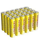 Tenergy Solla Rechargeable NiMH AA Battery, 1000mAh Solar Batteries for Solar Garden Lights, Anti-Leak, Outdoor Durability, 5+ Years Performance, 24 Pack, UL Certified