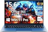 AKCHART 15.6 Inch Laptop Computer with Windows 11 Pro Laptops, 16GB RAM 1024GB SSD, Office 365, WiFi 6, Bluetooth 5.2, 180° Viewing, IPS FHD, 7000mAh, HDMI, Type-C, Cooling Fan(Gray)