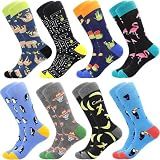 BISOUSOX Funny Socks for Men Dress Socks Fun Colorful Crazy Funky Crew Calf Novelty Happy Cotton Sock Size 9-12