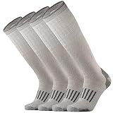 RedHero Merino Wool Over the Calf Socks for Men Hiking Hunting Ski Snowboarding Knee High Boot Warm Thick Cold Weather Winter(Camel L)