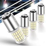 12 Volt Brake Lights 1157 2057 2357 7528 BAY15D P21/5W 6000K Bright White LED Bulbs Replacement for RV Car Camper Trailer Tail Brake Stop Daytime Running(DRL)Back-Up Reverse Lights,DC12-24V,4Pack