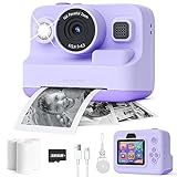 Dylanto Instant Print Camera for Kids,2.4 Inch Screen Kids Instant Cameras, Christmas Birthday Gifts for Girls Age 3-12, Portable Toddler Toy for 3 4 5 6 7 8 9 10 Year Old Girls Boys Purple