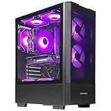 ZYNEEX Prebuilt Gaming Desktop PC, AMD Ryzen 5 5500, GeForce RTX 3050 6GB,16GB DDR4 3200MHz RAM, 1TB NVMe SSD, ARGB Air Cooling, Wi-Fi,Tower Computer for Gaming, Streaming, Editing