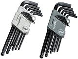 Amazon Basics Hex Key Allen Wrench, Long Arm, Ball End, Metric and Standard Sizes, Chrome Vanadium Steel, 26-Piece with Storage Case