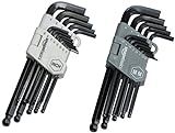 Amazon Basics Hex Key Allen Wrench Long Arm Set with Ball End, Metric and Standard Sizes, 26 Piece