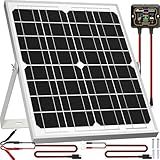 SOLPERK Solar Panel Kit 20W 12V, Waterproof Solar Battery Trickle Charger Maintainer + Smart MPPT Controller + Adjustable Mount Bracket for Boat Car RV Motorcycle Marine Automotive