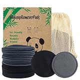 Sopurrrdy Reusable Makeup Remover Pads 20 Pack Reusable Makeup Cotton Rounds with Laundry Bag|Soft Black Cotton Makeup Remover Pads for Face