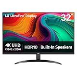 LG 32UR500K-B Ultrafine 32-inch 4K UHD (3840x2160) Computer Monitor HDR10 Built-in Speaker x2 OnScreen Control Reader Mode Flicker Safe Borderless Design HDMIx2 DisplayPort Black