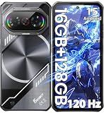 FOSSIBOT 2026 F114 Rugged Phone Unlocked, 16GB RAM128GB+2TB ROM, 6.67" 120Hz HD+ Display,Android 15 CellPhones,50MP AI Camera, IP68/IP69K Waterproof Phone, NFC,Outdoor Gaming Smartphone,Black