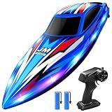 JOI MEW Remote Control Boat, RC Boat for Kids with LED Light, Self-Righting
