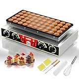 WantJoin Mini Pancake Baker - 50 PCS 1600W Waffle Maker, 110V Commercial & Home Use Nonstick Mini Pancake Maker Machine with 2 Timers Separate Control and 2 Thermostats, for Family Breakfast & Café