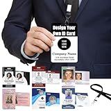 Custom Id Badge with Name Picture, Personalized Employee Photo ID Card with Lanyard, Double Print ID Card for School, Festival, Event-Vertical