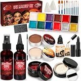 Halloween SFX Makeup Kit 24pcs for Adults Zombie Vampire Cosplay