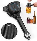 Electric Jar Opener for Seniors with Power-Clamp Technology, 2-in-1 Patent Automatic Jar & Bottle Opener Rechargeable 800mAh Hands-Free Opener with Bonus Anti-Slip Gripper Pad for Beer, Dressing, Jar