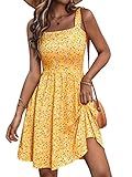 HUHOT Summer Dresses for Women 2026 Easter Flowy Sundress with Pockets Resort Wear Spring Easter Boho Homecoming Graduation Floral Cute Dresses