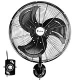Winado 18 inch Wall Mount Oscillating Fan, High Velocity 3-speed Max 4592 CFM Industrial Wall Fan w/Aluminum Blades for Indoor, Commercial, Residential, Warehouse, Garage