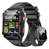IOWODO GPS Smart Watch for Men with ChatGPT, Compass & Flashlight/2 Straps