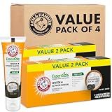 ARM & HAMMER Essentials Fluoride-Free Toothpaste, Clean Mint, 4.3oz, 4-Pack
