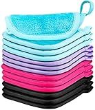 12 Pcs Makeup Remover Cloth, Premium Reusable Makeup Remover Pads Towels, Washable Microfiber Face Cloth, 5 X 5 inch Soft Makeup Washcloths for Face, Face Wash Cloths, Drying Facial Cleansing Cloths