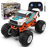 Kidcia Remote Control Car, 1:16 Scale RC Monster Truck for Boys, 2.4 GHz All Terrain RC Cars for Boys Girls 4-7 8-12, 20 Km/h Off Road RC Truck, Christmas Birthday Gift for Kids and Adult, Orange