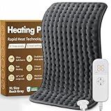Christmas Gifts Heating Pad for Back, Neck, Shoulder Pain & Cramps Relief, Electric Heating Pad with 6 Heat Settings, Auto-Off, Moist Dry Heat Options, Gifts for Women, Men, Mom, Dad, Wife, Husband