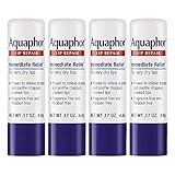 Aquaphor Lip Repair Stick with Jojoba Oil and Shea Butter, Moisturizing Lip Balms, Fragrance Free and Paraben Free, Immediately Relieves Dryness, 0.17 Oz Stick, Pack of 4