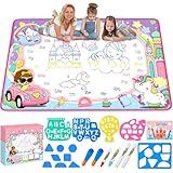 Water Doodle Mat- Kids Painting Writing Doodle Board Toy - Color Drawing Mat Bring Magic Pens Educational Toys for Age 2 3 4 5 6 7 8 9 Year Old Girls Boys Toddler Present