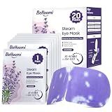 BeHoomi 20 Packs Steam Eye Mask, Heated Eye Mask Warm Compress for Eyes, Disposable Self Heating Steam Mask for Home, Sleep, Spa, Travel Essentials & Relaxation Gifts for Women (Lavender)