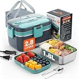 PETYDOOT 2.8L Electric Heated Lunch Box - 100W Portable Food Warmer for Adults, Leak-Proof & Dishwasher-Safe, Ideal for Car, Truck, Travel, Work, Gift for Men & Women