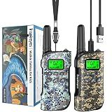 Inspireyes Kids Walkie Talkies, Rechargeable 2 Pack Long Range 2-Way Radios