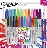 Sharpie Permanent Markers, Color Burst Limited Edition, Fine Point, Assorted, 24 Count
