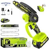 VOTLEMI Mini Chainsaw Cordless, 6 Inch Electric Chainsaw with 2000MAH Battery, 1000W Handheld Battery Powered Chain Saw with Auto Oiler, Gifts for Wood Cutting/Tree Trimming