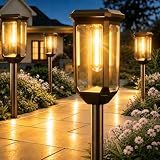 Tenmiro Solar Pathway Lights Outdoor 8 Pack, Bright Solar Garden Lights