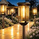 Tenmiro-Solar-Pathway-Lights-Outdoor-8-Pack-LED-Solar-Powered-Garden-Lights-Waterproof-IP65-Auto-On/Off-Outdoor-Light-for-Yard-Lawn-Patio-Path-Walkway-Driveway-Landscape-Lighting-Decor-3000K