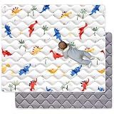 50" x 50" Foldable Baby Play Mat, Odorless Premium Foam Microfiber Floor Mat, Hypoallergenic Non‑Slip Washable for Infants Toddlers, Playpen, Tummy Time & Travel