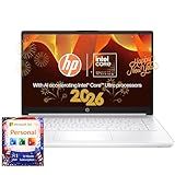 HP 16GB Memory Laptop with Microsoft 365-1.1TB Storage - Intel Inside | Anti-Glare Display, 64GB SSD and 1TB Cloud Storage, 2-Cores CPU, Fast Charge and 12hrs Battery, no Mouse