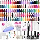 Beetles Gel Nail Polish Kit with U V Light, 68 Pcs Gel Nail Kit 35 Colors Emotional Spectrum with Base Matte&Glossy Top Coat Soak Off Nails Supplies Manicure Set Home Salon Gifts for Women Teen Girl