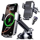 Guceful 3 in 1 Wireless Car Charger, Phone Holders for Your Car 15W Fast Charging Auto Clamping, Car Phone Mount for iPhone 17 16 15 14 13 Mini Pro Max XR, Samsung Galaxy S25 Ultra S24 S23 S22 S21