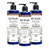 Dr Teal's 24 Hour Moisture+ Body Lotion, Coconut Oil & Essential Oils, 18 fl oz (Pack of 3)