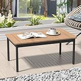 C-Hopetree Small Rectangle Polywood Outdoor Side Coffee Table for Outside Patio