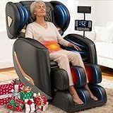 GOLD TIME Upgraded Massage Chair Full Body, Zero Gravity Recliner with Heat, 10 Fix Points, Bluetooth, Touch Screen, Footrest, Shiatsu Massage Chair Full Body for Parents, Seniors & Easy Assembly