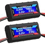 Yunsailing 2 Pcs 200A High Precision Watt Meter Power Analyzer Battery Consumption Performance Monitor Amp Meter Monitor with Backlight Digital LCD Screen for RC Solar Voltage Current Power (100V)