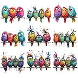 GudaAphrmix 9Pcs Funny Colorful Birds Vinyl Decals on Branch Wall Easy Peel and Stick Watercolor Patterns Cute Birds Vinyl Wall Stickers for Women Students Girl Boys Room Wide Applications Decor