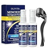 5% Minoxidil for Men and Women Hair Growth Kit: Minoxidil Spray Hair Regrowth Treatment Serum with Biotin & Rosemary -Stop Hair Thinning and Hair Loss For Stronger Thicker Longer Hair 2 Pack