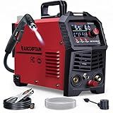 ARCCAPTAIN 55Amp Plasma Cutter, Blowback Non-HF Pilot Arc Plasma Cutting Machine, Large LED Display IGBT Inverter 110/220V Dual Voltage, 3/5" Clean Cut, Mesh Cutting, Rust Removal, PA PT Adjustable