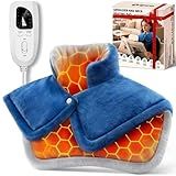 Oripira Heating Pads for Neck and Shoulders and Back, Weighted Electric Heating Pad for Deeper Pain Relief, 6 Heat Settings, 4 Auto-Off, 23" x 17", Birthday Christmas Gifts for Men Women, Blue