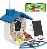 Smart Bird Feeder with Camera,Bird House Camera with Solar Panel,FHD Birds Cam for Bird Watching, AI Identification,Auto Capture & Real-time Notifications,Ideal Gift for Birds Lovers,Parents,Friends