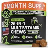 Pets are Kids 25-in-1 Dog Multivitamin - Pet Vitamins and Supplements with LBiome™, Colostrum & Salmon Oil for Gut, Allergy, Mobility & Immune Health - Bacon Flavored, Dog Supplements - 60 Chews