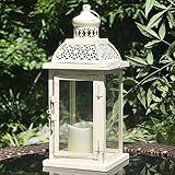 DECORKEY Lantern Decorative Indoor&Outdoor, 14.4'' Large Metal Candle Lanterns, Vintage Hanging Candle Holders Farmhouse Shelf Wedding Front Porch Patio Decor, Christmas Halloween Decorations for Home
